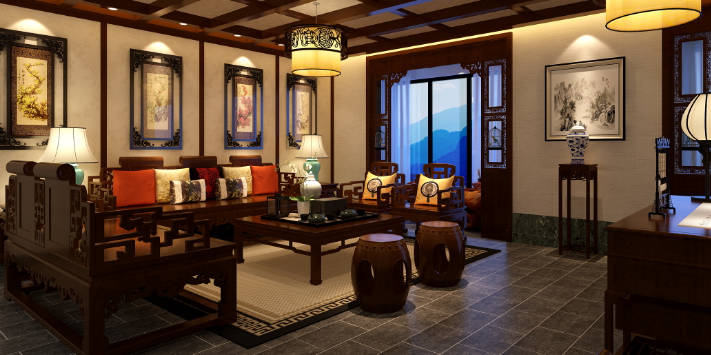 湛江中式风格别墅客厅要怎么装修设计？经典、现代二选一